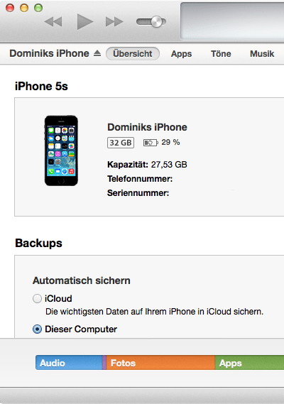 iTunes unter Mavericks
