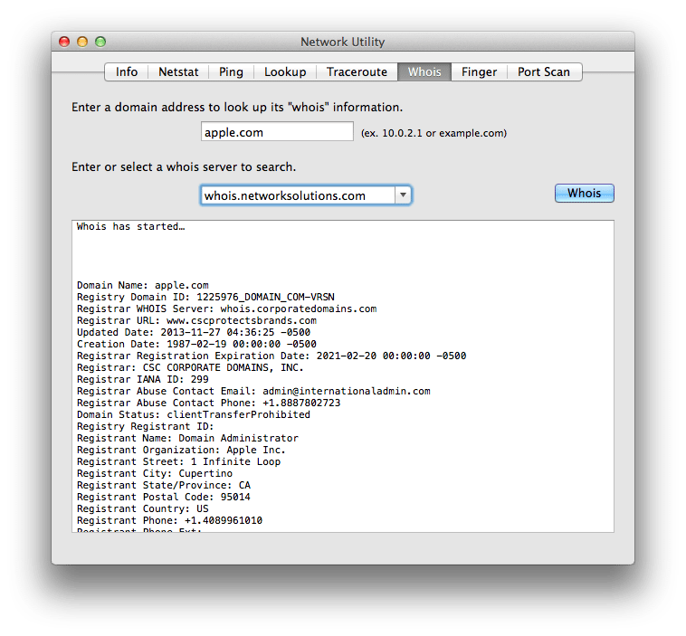 Whois apple.com