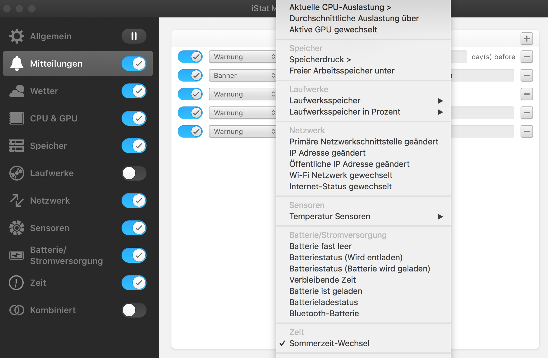 istat menus