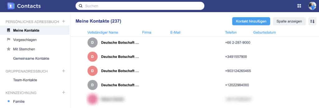 Synology Contacts